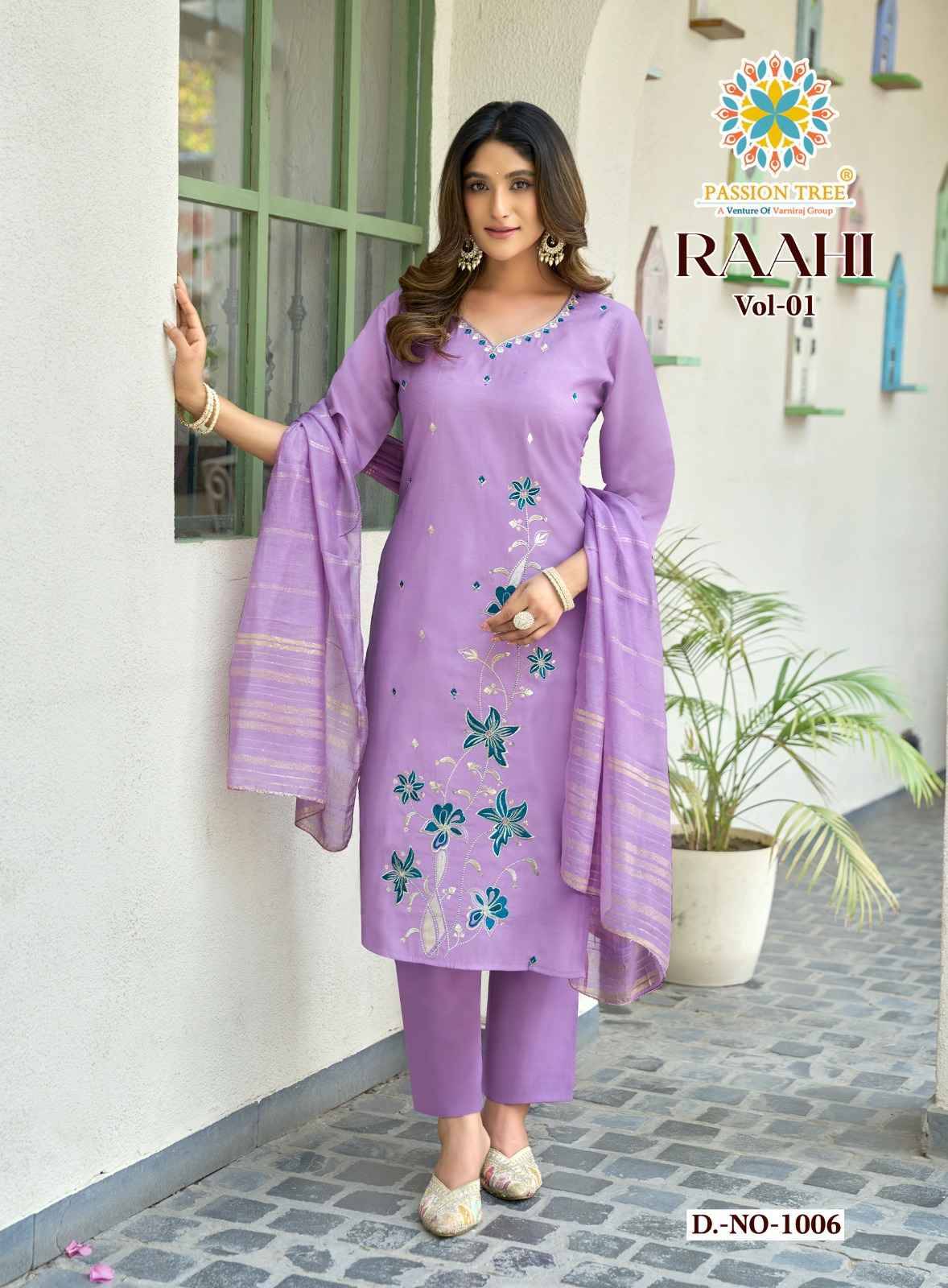 RAAHI  VOL-1 By Passion Tree 1001 To 1008 Series Beautiful Festive Suits Colorful Stylish Fancy Ethnic Wear ROMAN SILK Embroidery Dresses At Wholesale Price